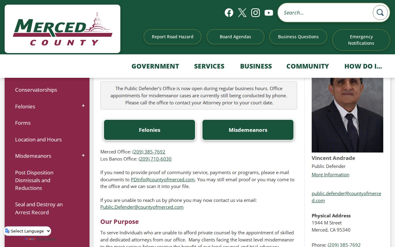 Merced County Public Defender post-disposition resources