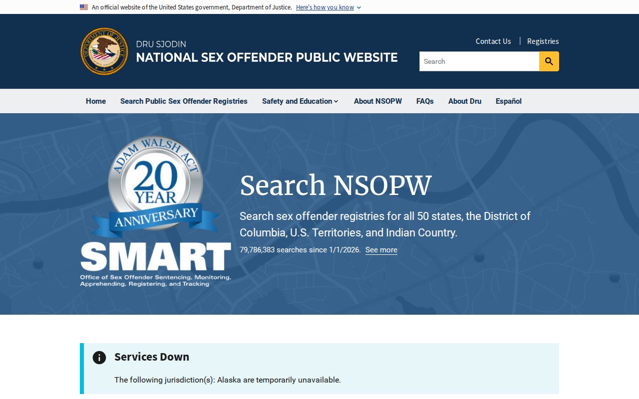 National Sex Offender Public Website search resource for a Merced County check